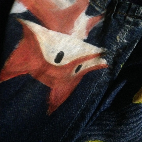 ARTIST HAND PAINTED JEANS (w/ part charity) - Picture 3 of 4